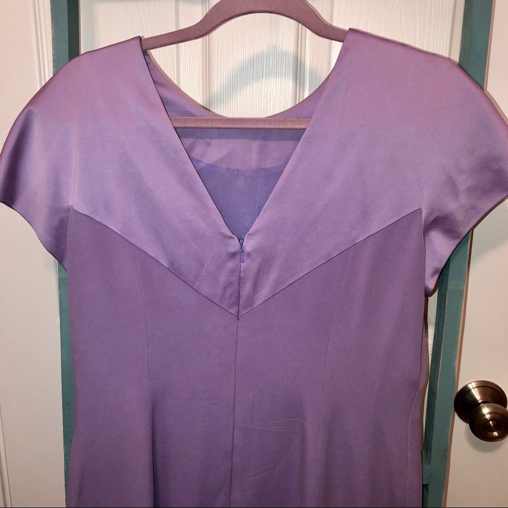 Adrianna Papeil Silk Dress V-Back, Cap Sleeves